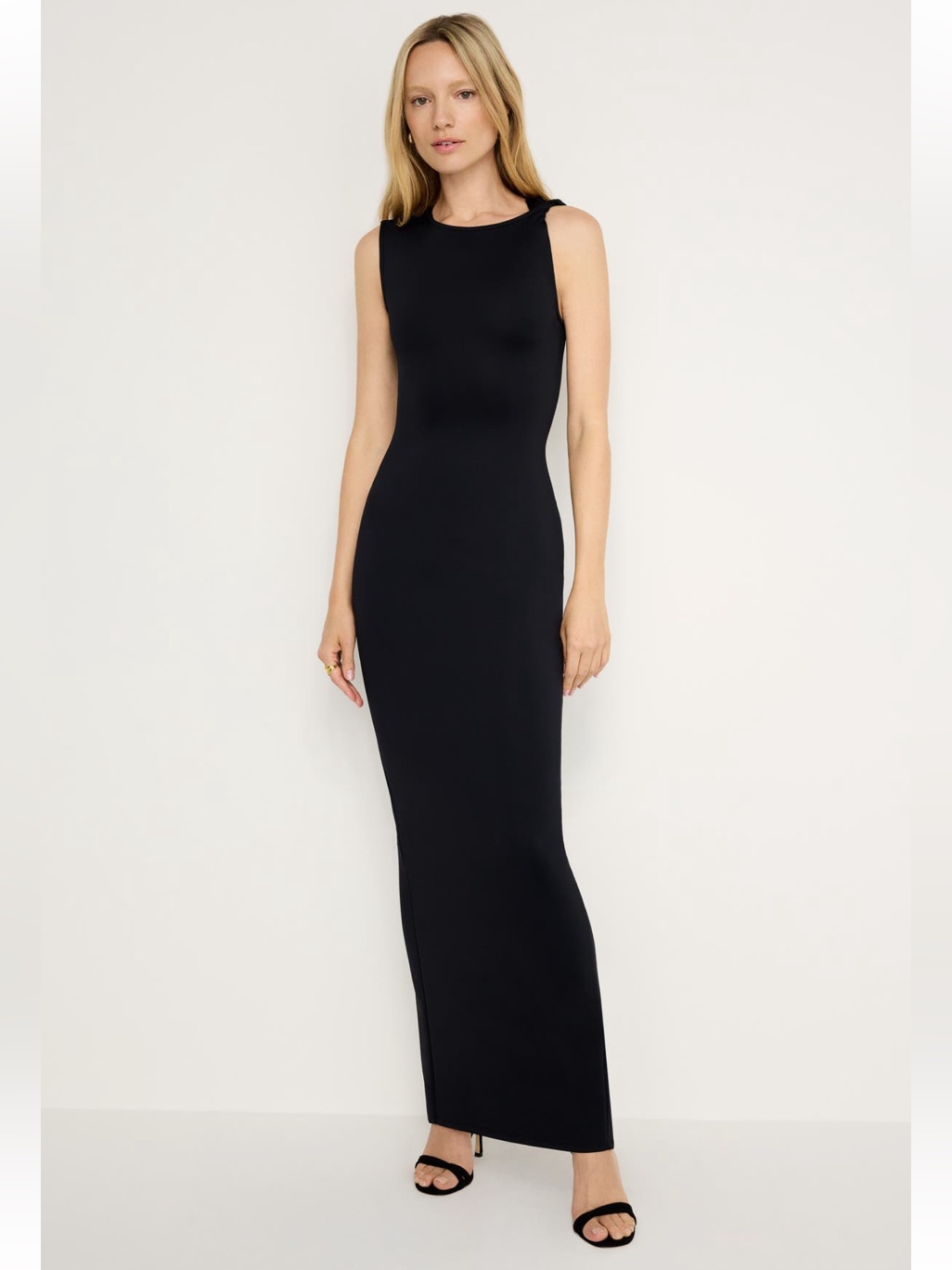Good American Sculpting Twist Tank Maxi Long Dress Black Xxl Nwt
